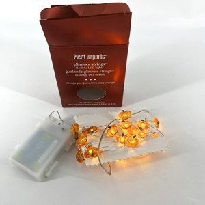 PIER 1 IMPORTS GLIMMER STRINGS – Orange PUMPKIN 9’ 6” 40 Lights Open Box Tested